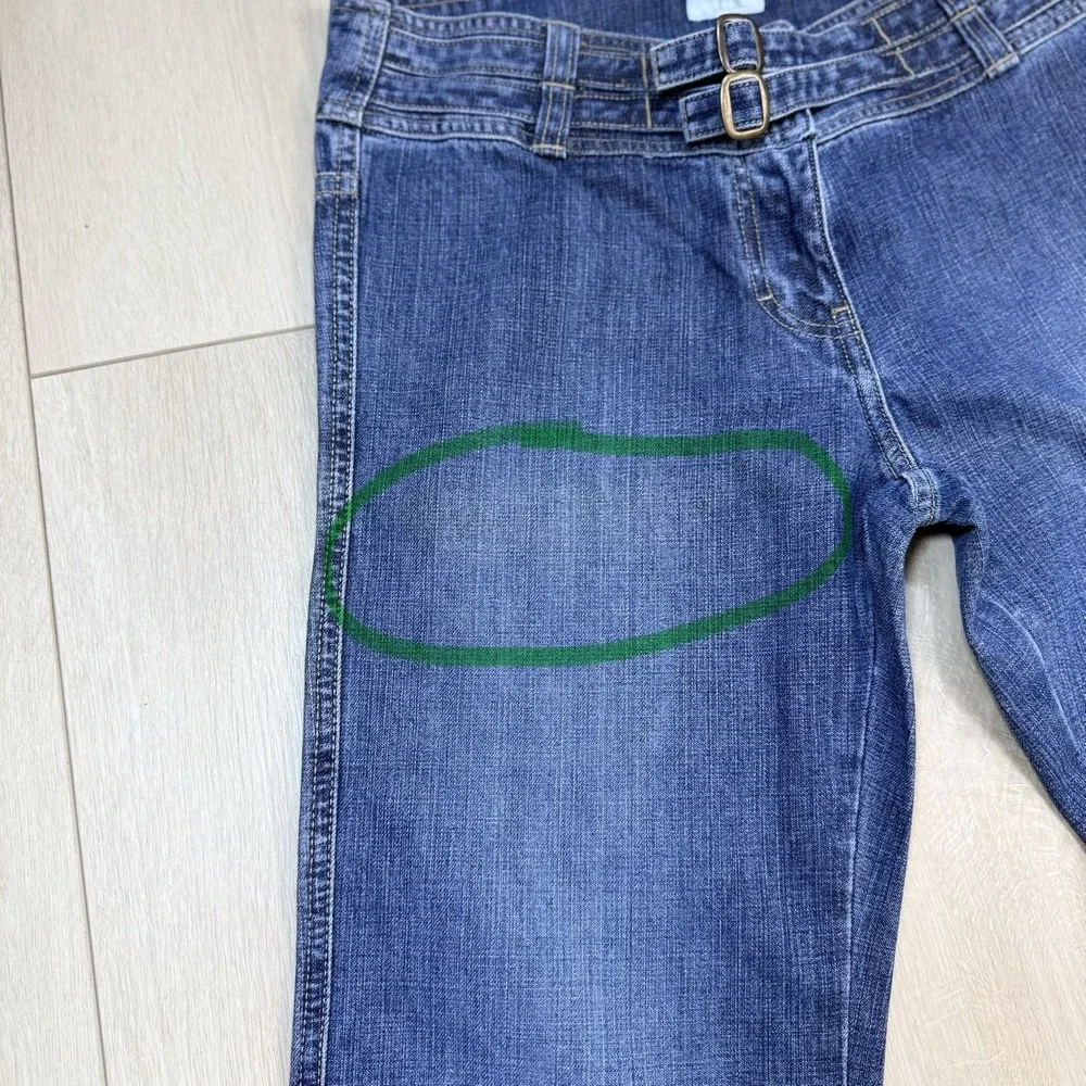 VTG/Y2K Calvin Klein Jeans Womens 2 Buckle Waist Bootcut Slub Denim NW ZDJC52579